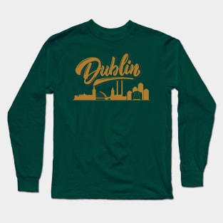 Dublin Panorama Ireland Gold Long Sleeve T-Shirt